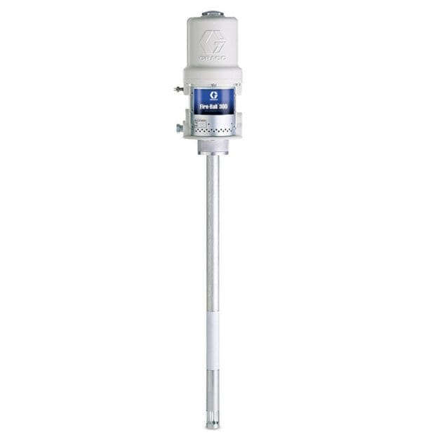 A white and blue device is on a pole