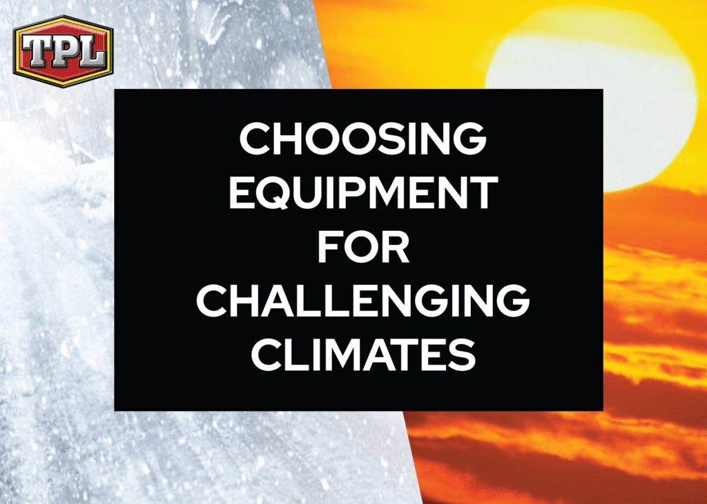 A picture of the sun and ice with text that reads " choosing equipment for challenging climates ".