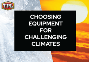 A picture of the sun and ice with text that reads " choosing equipment for challenging climates ".